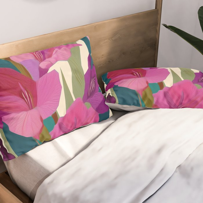 Magenta Garden Pillow Sham Gallery Image 2