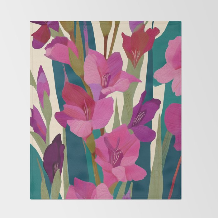 Magenta Garden Throw Blanket Gallery Image 2