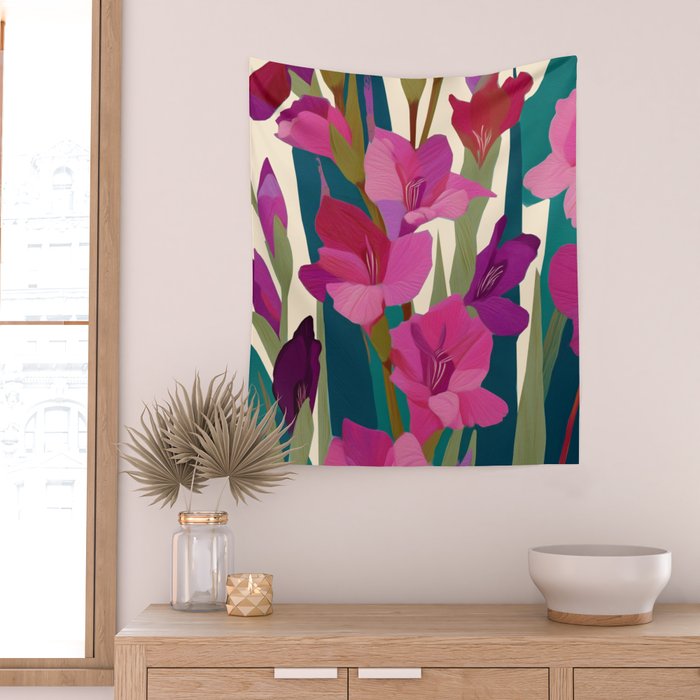 Magenta Garden Wall Tapestry Gallery Image 2