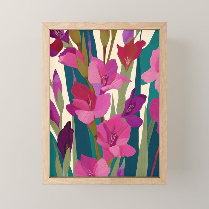 Magenta Garden Mini Art Print Gallery Image 1