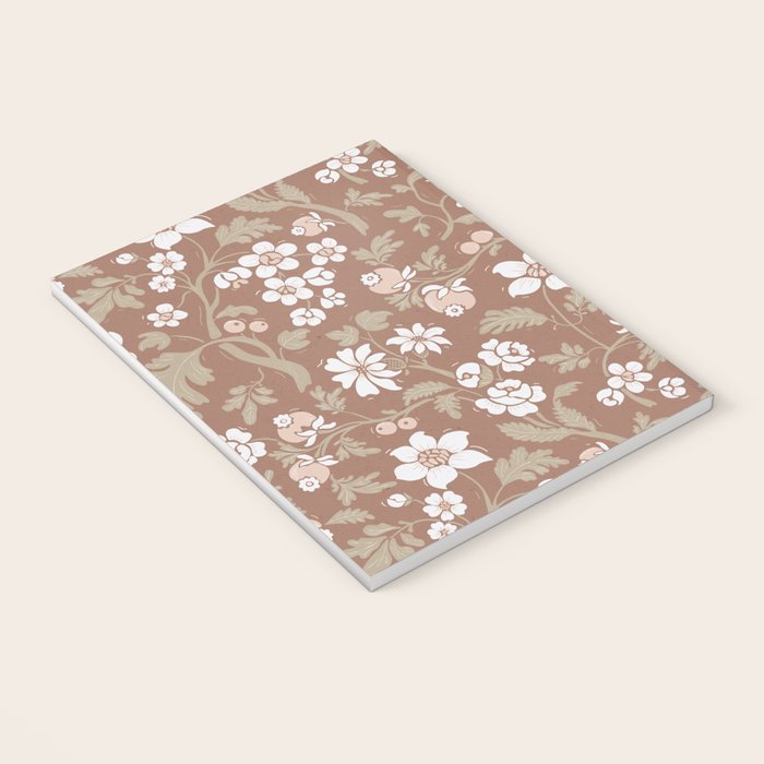 Floral Mocha Mousse Pattern Notebook Gallery Image 3