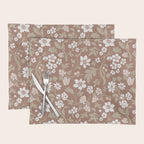 Floral Mocha Mousse Pattern Placemat Gallery Image 1