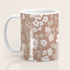 Floral Mocha Mousse Pattern Coffee Mug Gallery Image 3