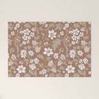 Floral Mocha Mousse Pattern Welcome Mat Gallery Image 1