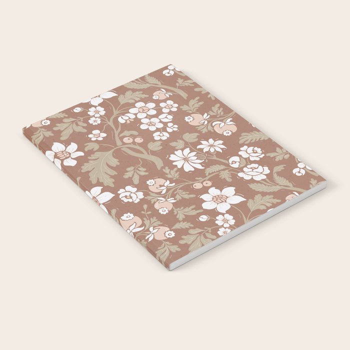 Floral Mocha Mousse Pattern Notebook Gallery Image 2