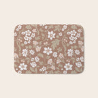 Floral Mocha Mousse Pattern Bath Mat Gallery Image 1