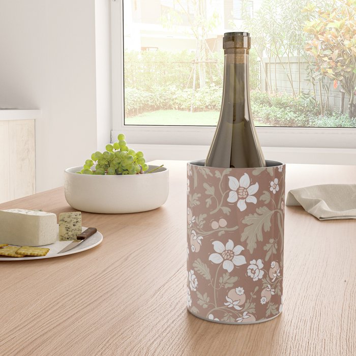 Floral Mocha Mousse Pattern Wine Chiller Gallery Image 4