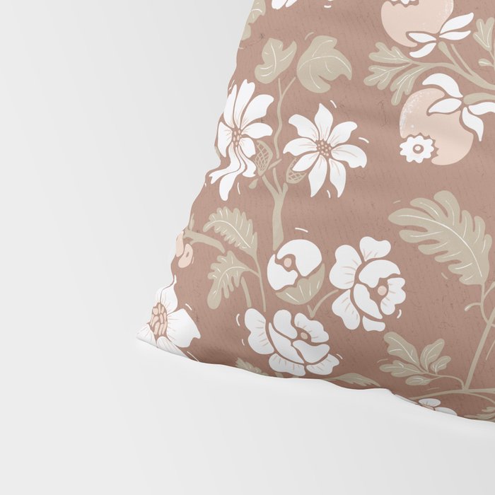 Floral Mocha Mousse Pattern Pillow Sham Gallery Image 4