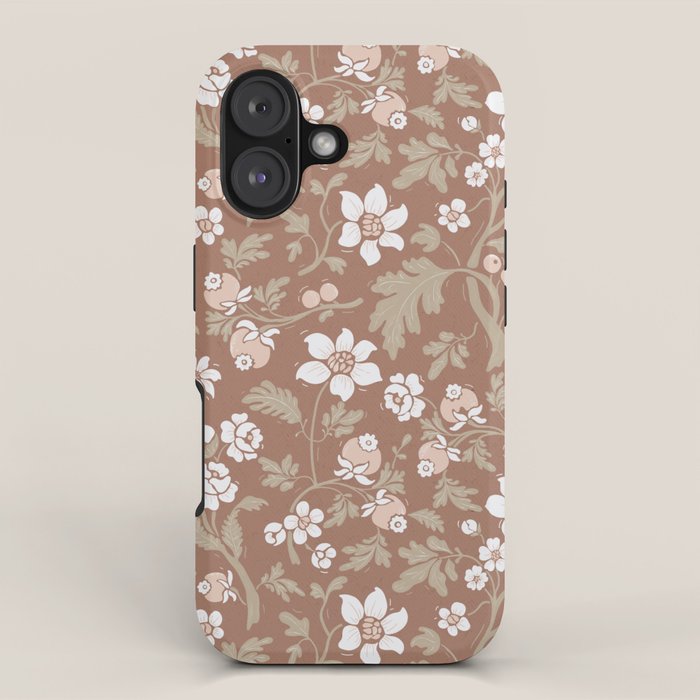 Floral Mocha Mousse Pattern iPhone Case Gallery Image 1