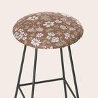 Floral Mocha Mousse Pattern Stool Gallery Image 2