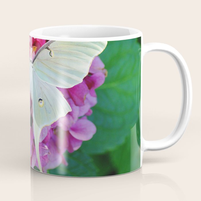 Luna Moth On Pink Hydrangea Nature Art Coffee Mug Gallery Image 1