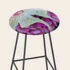 Luna Moth On Pink Hydrangea Nature Art Stool Gallery Image 2
