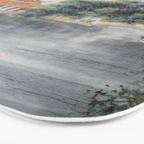 Japanese Misty Mountain Pagoda Temple Landscape Bath Mat Gallery Image 3