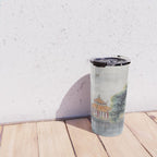 Japanese Misty Mountain Pagoda Temple Landscape Travel Mug Gallery Image 4