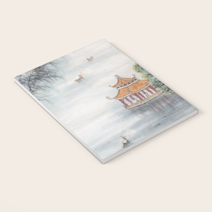 Japanese Misty Mountain Pagoda Temple Landscape Notebook Gallery Image 3
