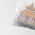 Japanese Misty Mountain Pagoda Temple Landscape Pillow Sham Gallery Image 4