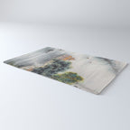 Japanese Misty Mountain Pagoda Temple Landscape Rug Gallery Image 3