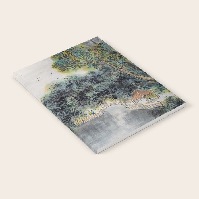 Japanese Misty Mountain Pagoda Temple Landscape Notebook Gallery Image 2