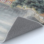 Japanese Misty Mountain Pagoda Temple Landscape Rug Gallery Image 4