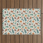 Farm house Christmas Burlap Outdoor Rug Gallery Image 1
