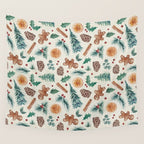 Farm house Christmas Burlap Wall Tapestry Gallery Image 4