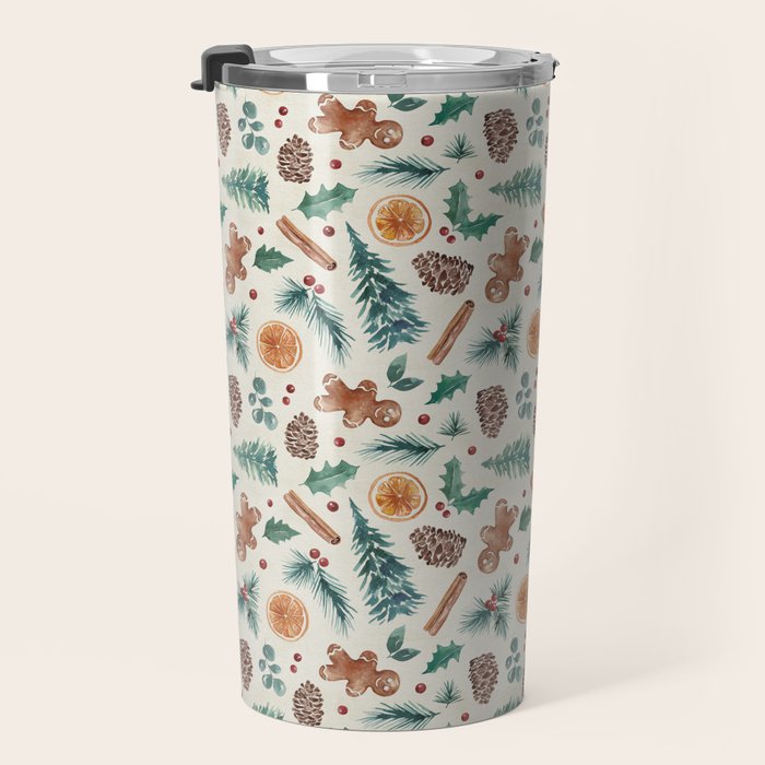 Farm house Christmas Burlap Travel Mug Gallery Image 3
