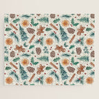 Farm house Christmas Burlap Jigsaw Puzzle Gallery Image 1