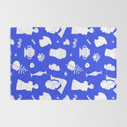 Blue ancient greek art statue pattern Rug Gallery Image 2