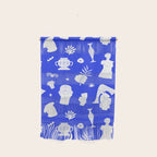 Blue ancient greek art statue pattern Wall Hanging Gallery Image 1