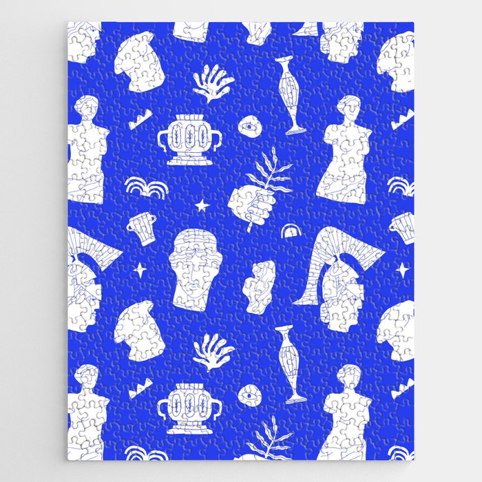 Blue ancient greek art statue pattern Jigsaw Puzzle Gallery Image 1