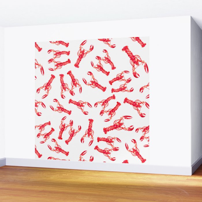 Watercolor Lobster Wall Mural Gallery Image 2