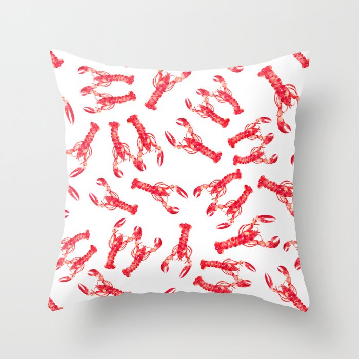 Watercolor Lobster Throw Pillow Gallery Image 1