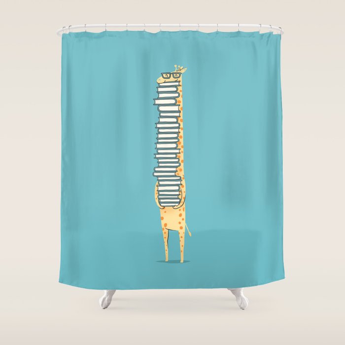 A Book Lover (blue) Shower Curtain Gallery Image 1