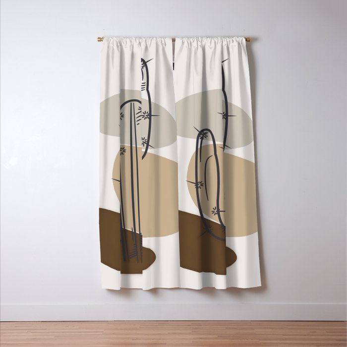 Abstract Cactus Window Curtain Gallery Image 3
