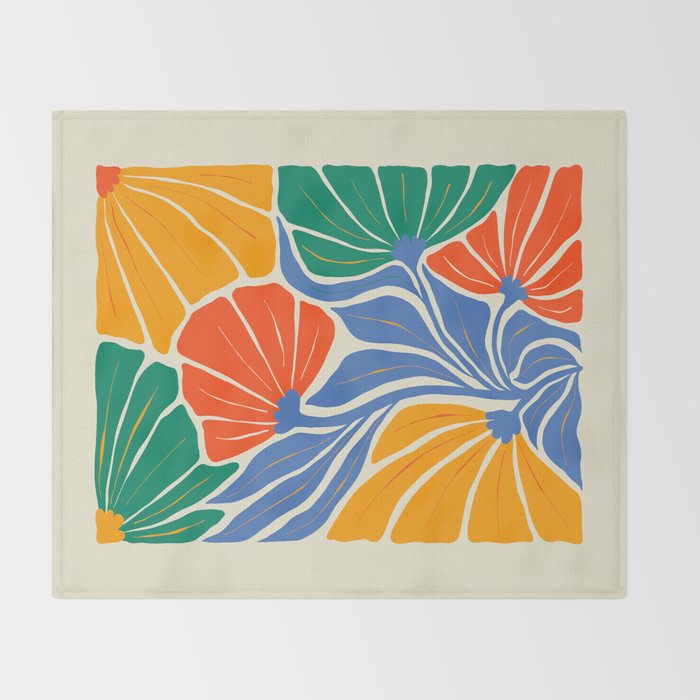 Starlight Summer: Matisse Foliage | Flower Market 002 Throw Blanket Gallery Image 2