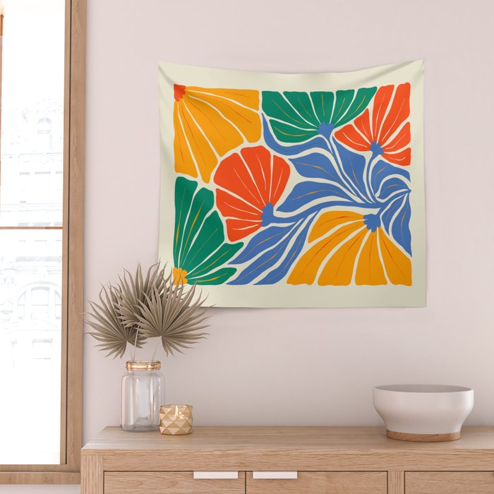 Starlight Summer: Matisse Foliage | Flower Market 002 Wall Tapestry Gallery Image 2