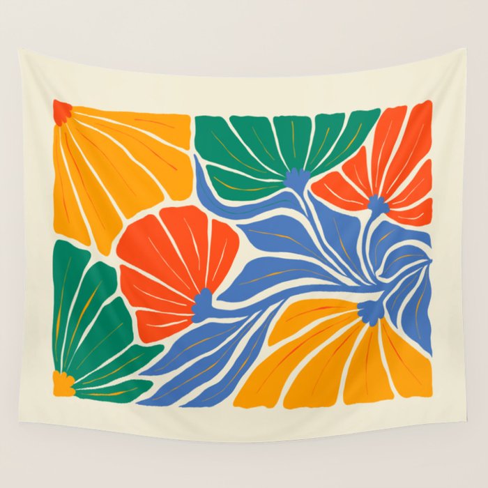 Starlight Summer: Matisse Foliage | Flower Market 002 Wall Tapestry Gallery Image 4