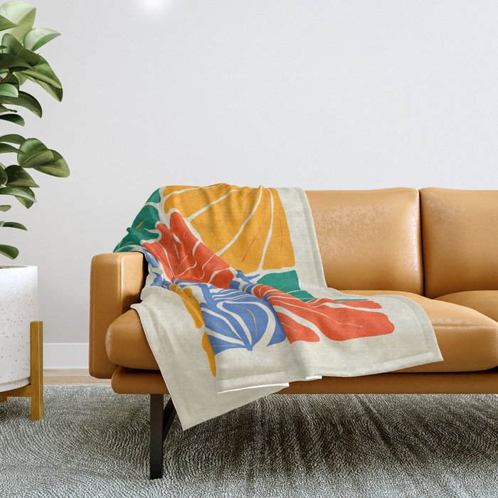 Starlight Summer: Matisse Foliage | Flower Market 002 Throw Blanket Gallery Image 1