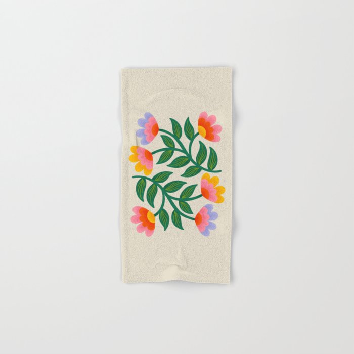 Symmetrical Flowers 1 Bath Towel Gallery Image 1
