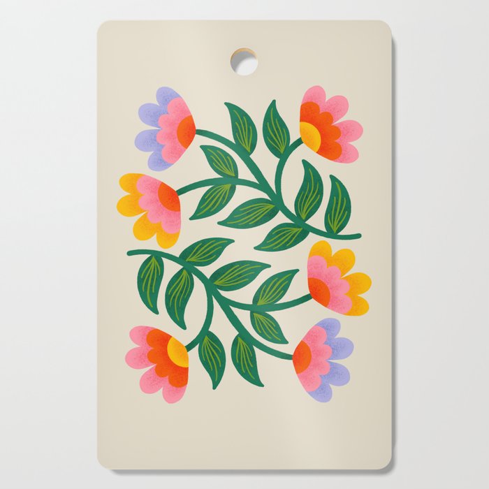 Symmetrical Flowers 1 Cutting Board Gallery Image 1