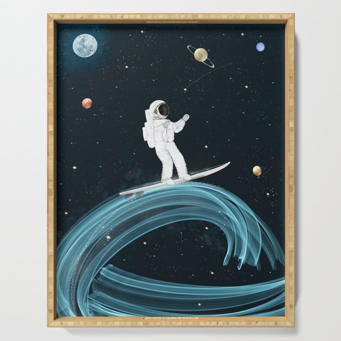 Space waves Serving Tray Gallery Image 1