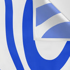 Retro Modern Liquid Swirl Abstract Pattern in Royal Blue and White Wall Tapestry Gallery Image 3