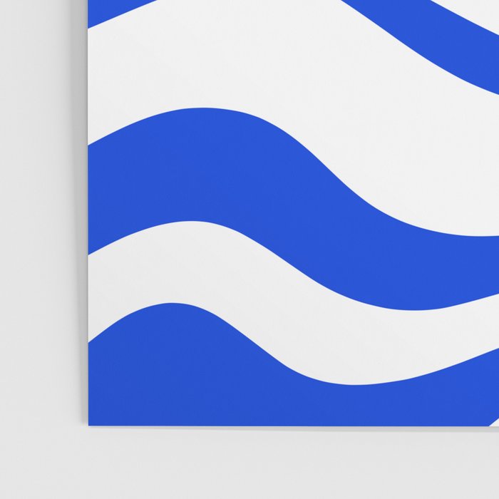 Retro Modern Liquid Swirl Abstract Pattern in Royal Blue and White Poster Gallery Image 3