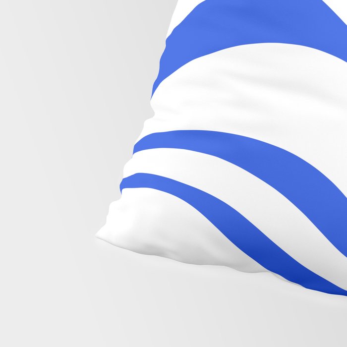 Retro Modern Liquid Swirl Abstract Pattern in Royal Blue and White Pillow Sham Gallery Image 4