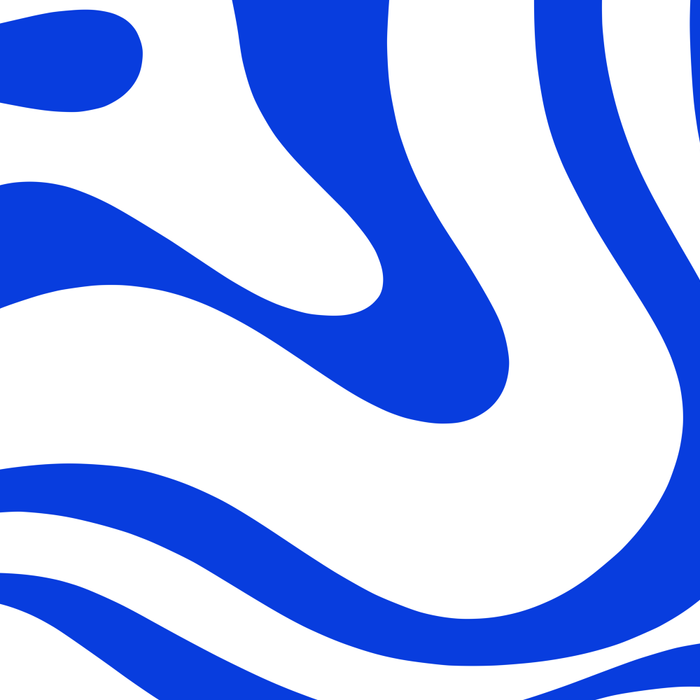 Retro Modern Liquid Swirl Abstract Pattern in Royal Blue and White Coffee Mug Gallery Image 2