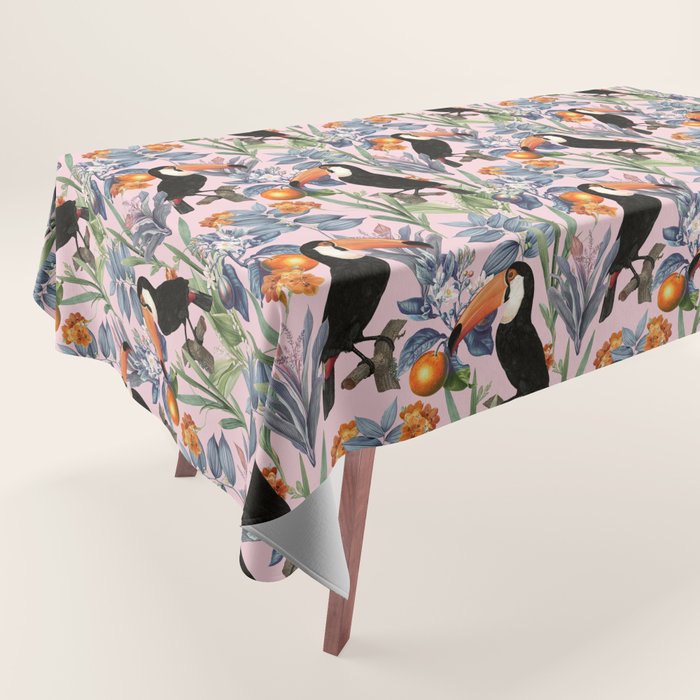 Tucan Garden #pattern #illustration Tablecloth Gallery Image 1