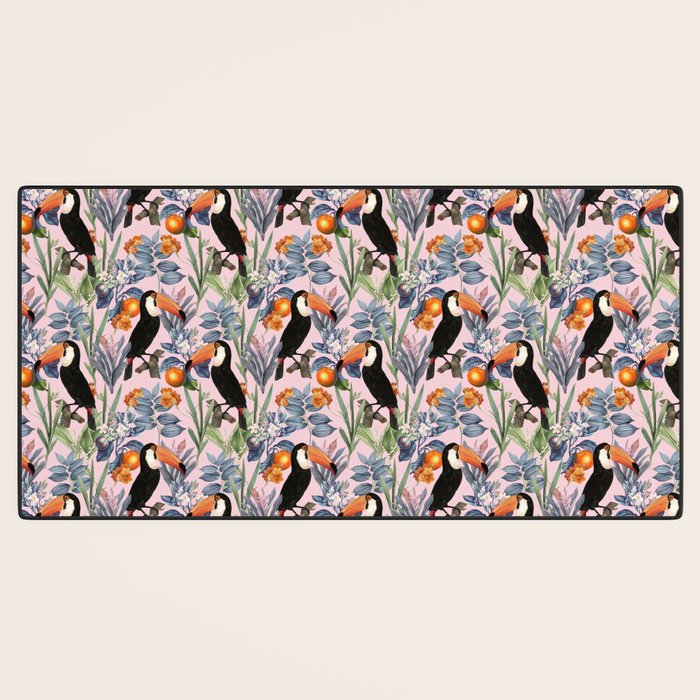 Tucan Garden #pattern #illustration Desk Mat Gallery Image 3