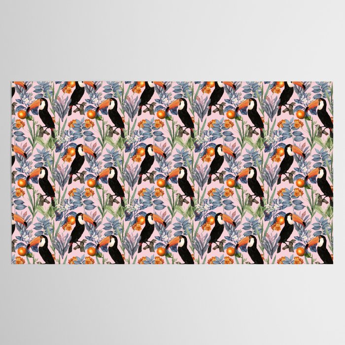 Tucan Garden #pattern #illustration Tablecloth Gallery Image 2
