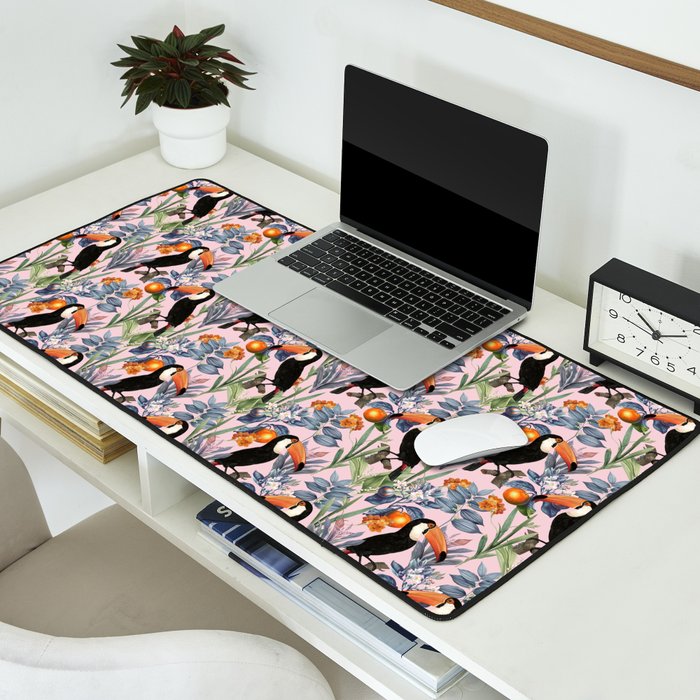 Tucan Garden #pattern #illustration Desk Mat Gallery Image 2