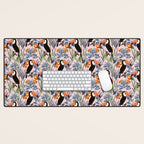 Tucan Garden #pattern #illustration Desk Mat Gallery Image 1